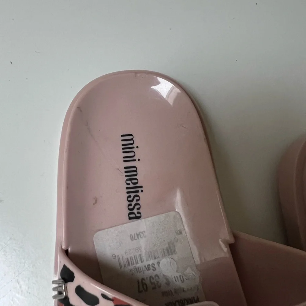 Mini Melissa Pink Leopard Slides Girls‎ Size 1 NWT